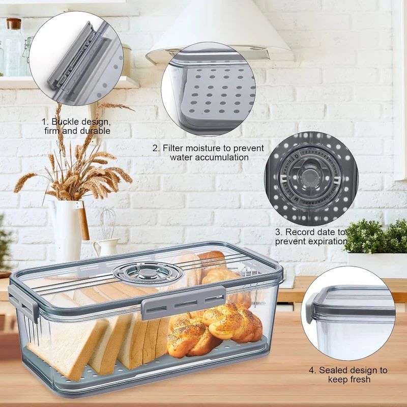 Brotkasten, knäckebrotbox Timing Brotkasten Brotbox Plastic Storage Bins With Lids Brotaufbewahrung