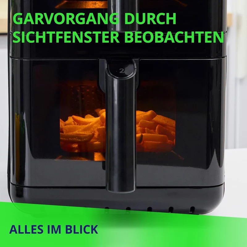 MPM Air Fryer Heissluftfritteuse 2 Kammern XXL 12 L Übereinander 3000 W