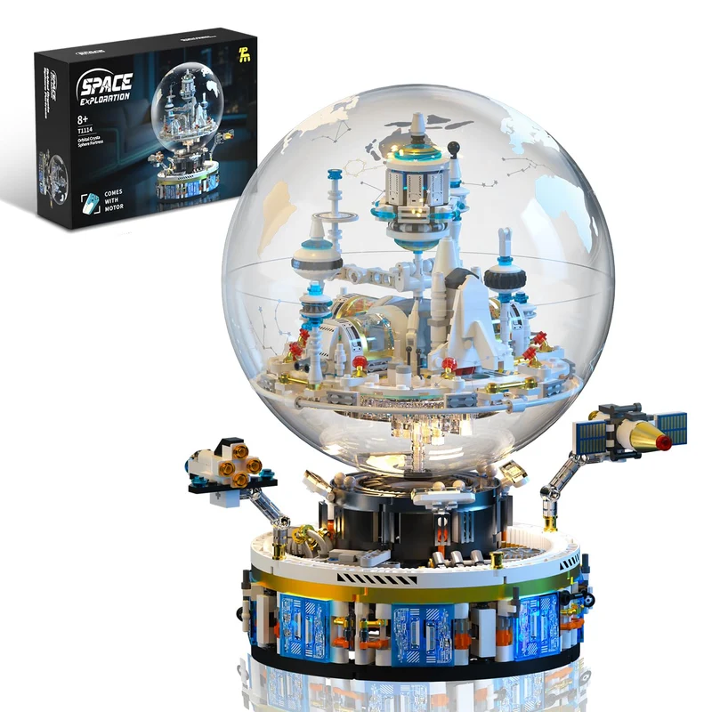 Drehbares Technic Space Modell ab 8 10 Jahre Jungen, Technik Weltraumbasis 1296 Pcs, 1296 Pcs