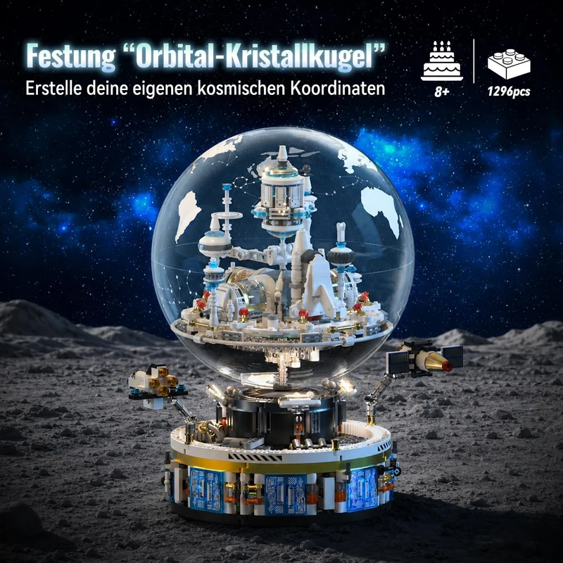 Drehbares Technic Space Modell ab 8 10 Jahre Jungen, Technik Weltraumbasis 1296 Pcs, 1296 Pcs