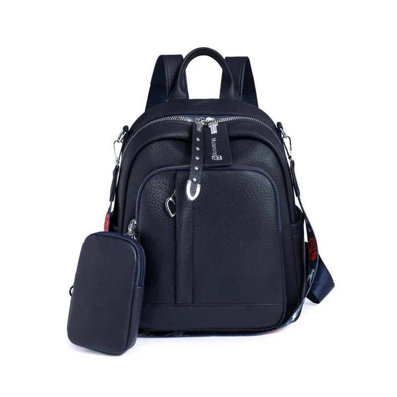JANSBEN Leder Rucksack Damen Klein, Elegant Cityrucksack Modern Anti-Diebstahl Tagesrucksack Backpac