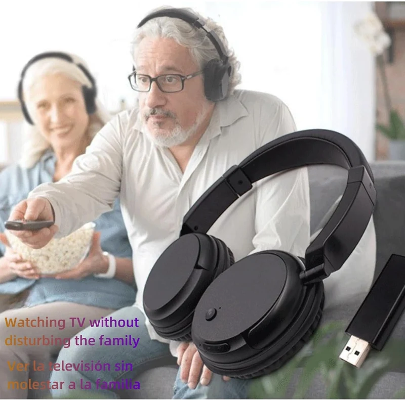 Kabellose Bluetooth-Kopfhörer mit FM-Radio, kabellose Over-Ear-Kopfhörer für TV, Computer und Telefo