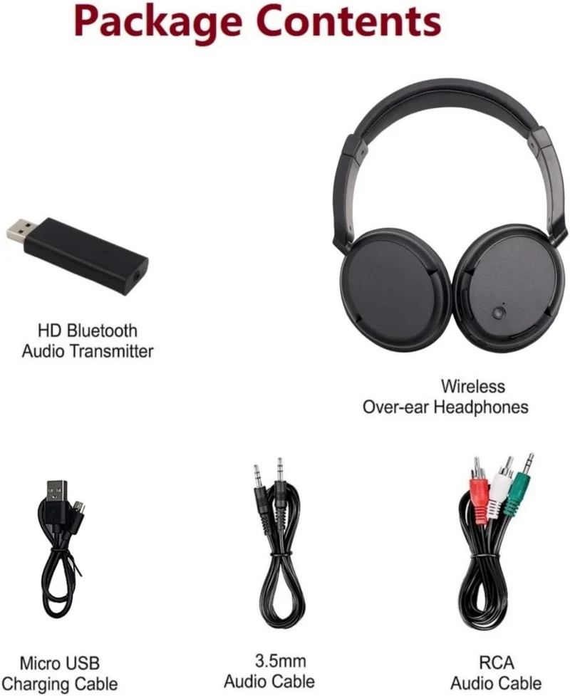 Kabellose Bluetooth-Kopfhörer mit FM-Radio, kabellose Over-Ear-Kopfhörer für TV, Computer und Telefo