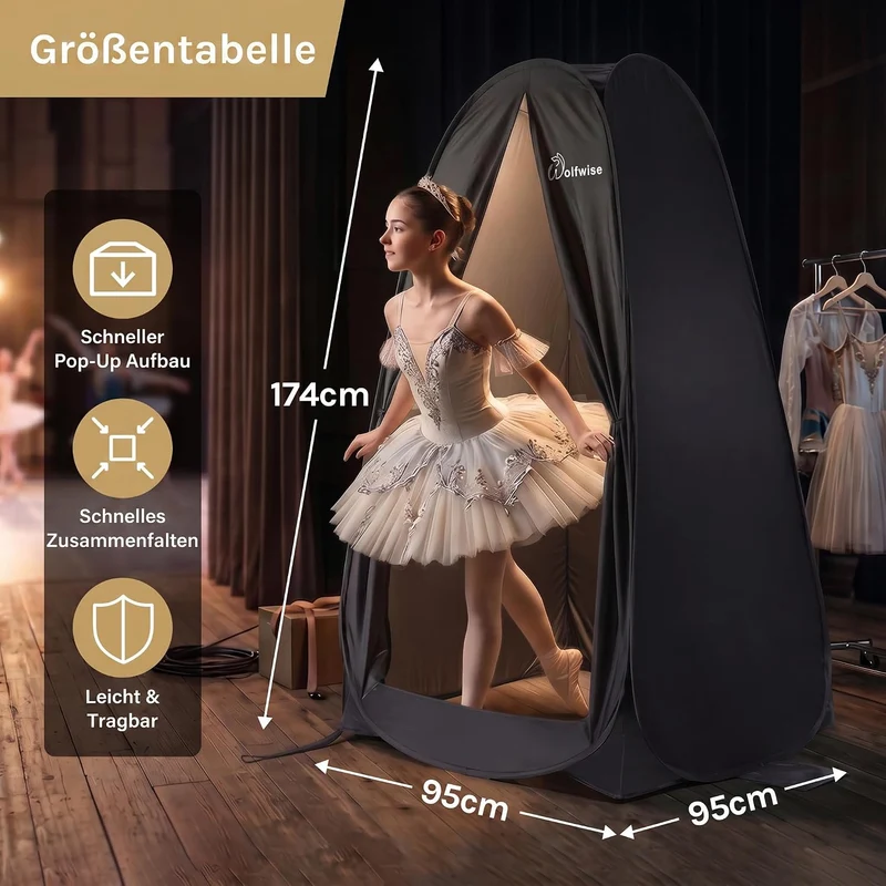 Wolfwise Pop-Up Duschzelt Camping & Umkleidezelt – Kompakt & Leicht, Schneller Aufbau, WC- und Priva