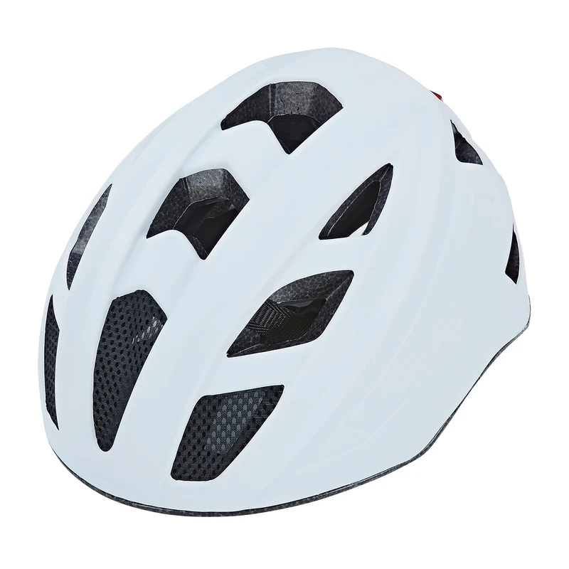 Prophete Fahrradhelm mit LED | EKO Glue On | Sicherer Helm für Damen & Herren Weiss 52-59 cm, Weiss