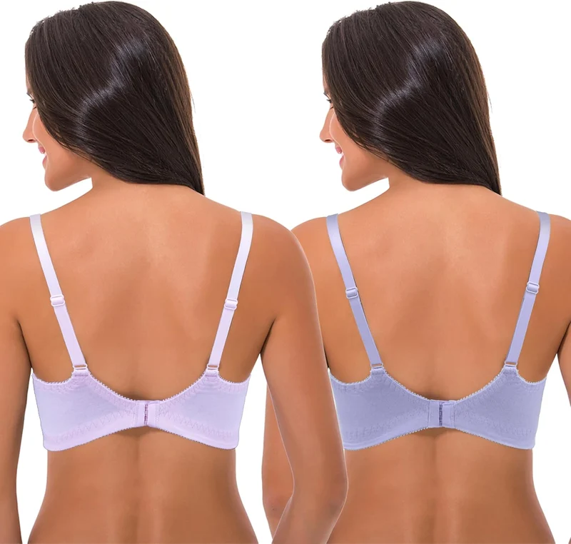 Curve Muse Still Baumwolle Ungefüttert Drahtloser BH 75D Rosa,lavendel(2er Pack), 75D Rosa,lavendel(
