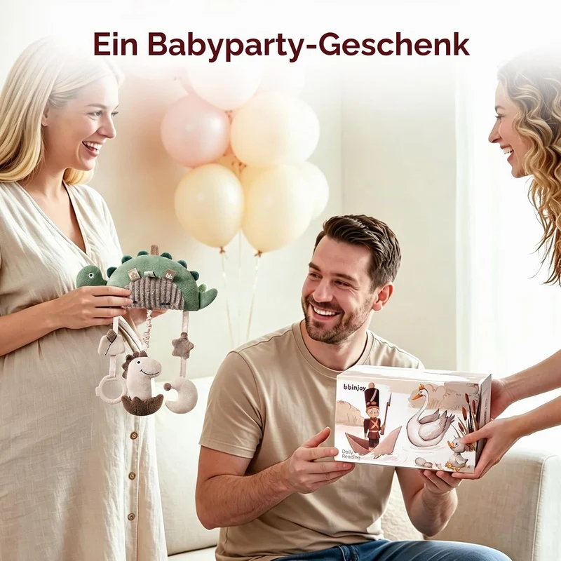 Kinderwagen-Spielzeug Dinosaurier, musikalisches Plüschtier für Babys, Hängespielzeug mit Spieluhr,