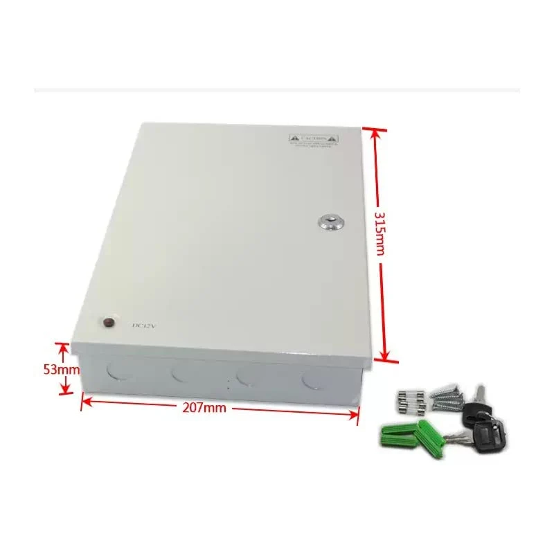 12V DC 18-Kanal Distributed Power Supply Box 240W 20A Auto Sicherung Reset für CCTV-Überwachungskame