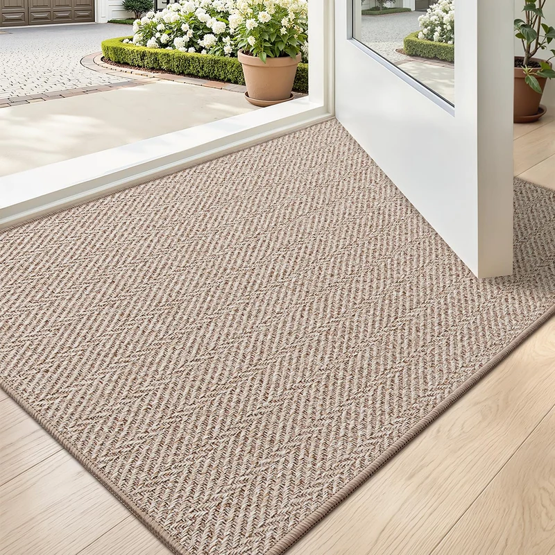 LUMI Extra Dünne Fussmatte Innen 60x90 cm, Eingangsmatte, Deep Beige Deep Beige 60 x 90 cm, Deep Bei