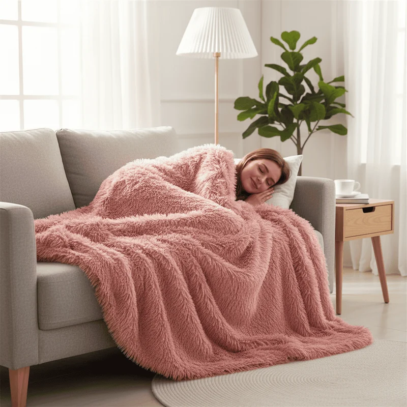 MOUSILK – Kuschelige Kunstfelldecke Mit Seidigem Griff & Elegantem Fall