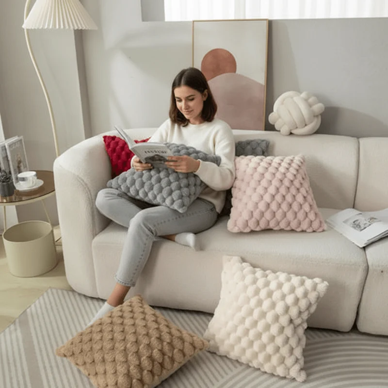 PLUMELLÉ – Kissenbezug Aus Baumwollmischung Mit Flauschiger 3D-Haptik