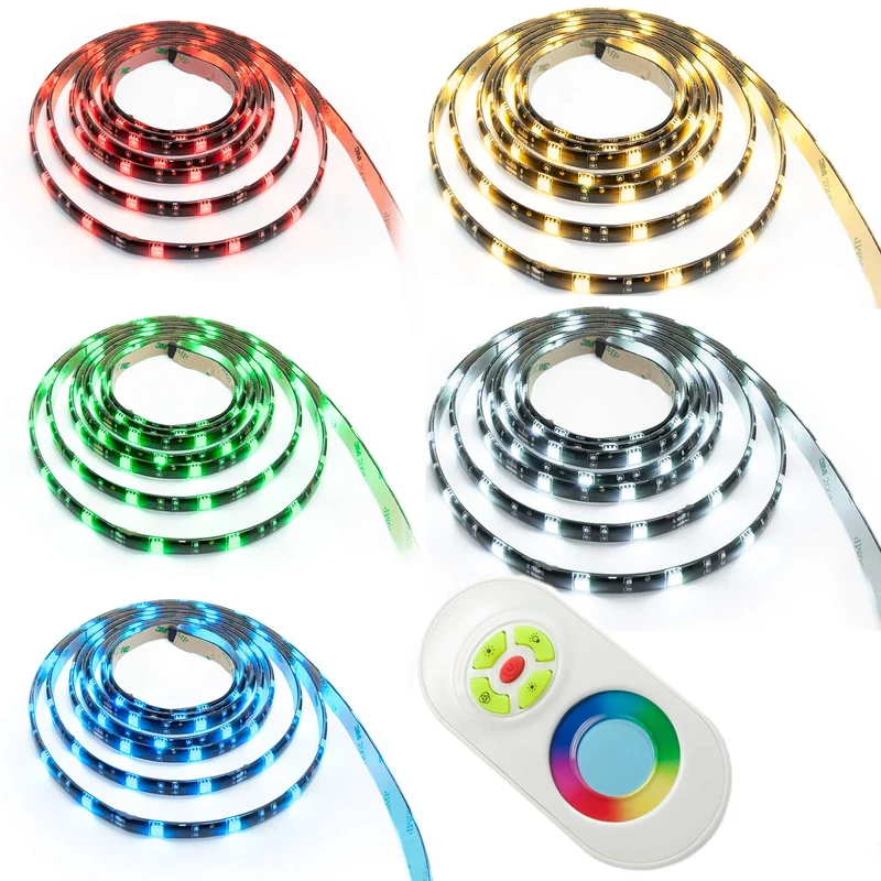 3 m LED RGB Strip Leiste Band SMD 5050 mit 90 LEDs ink Netzteil+Touch Controller + Fernbedienung Kom