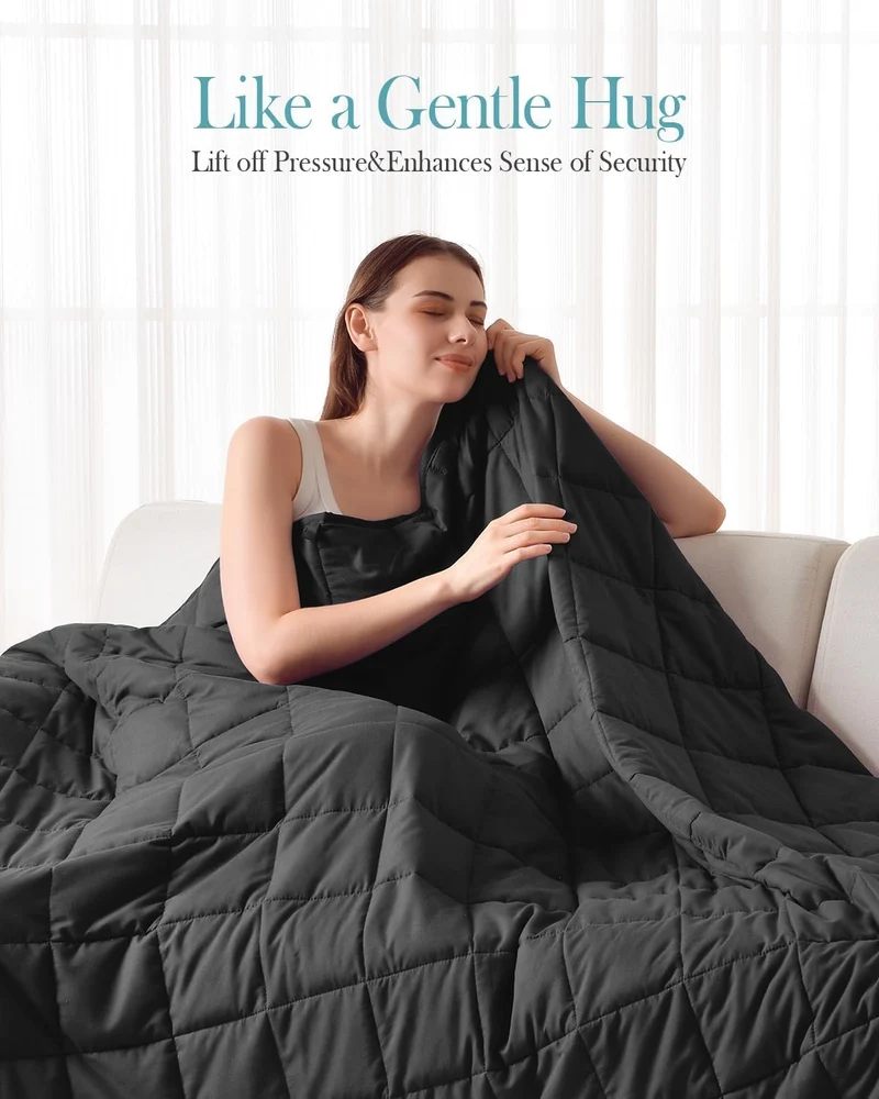 Sivio Gewichtsdecke 7kg Schwarz 150x200cm Schwarz 150 x 200 cm-7kg, Schwarz 150 x 200 cm-7kg