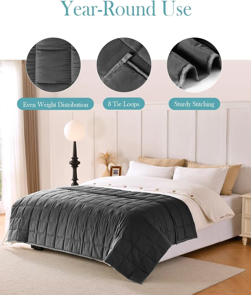 Sivio Gewichtsdecke 7kg Schwarz 150x200cm Schwarz 150 x 200 cm-7kg, Schwarz 150 x 200 cm-7kg