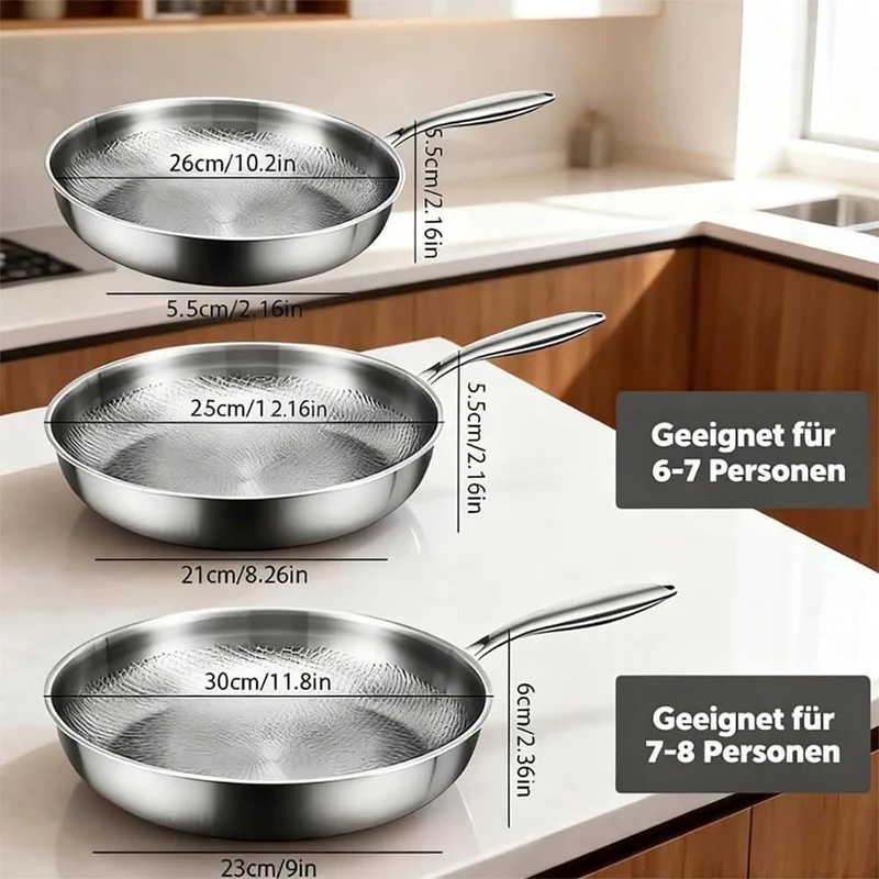 Titan Pfanne Unbeschichtet, 2026 Titanium Pan Pro 24/26/28/30 cm, Robuste Titanpfanne ohne Beschicht