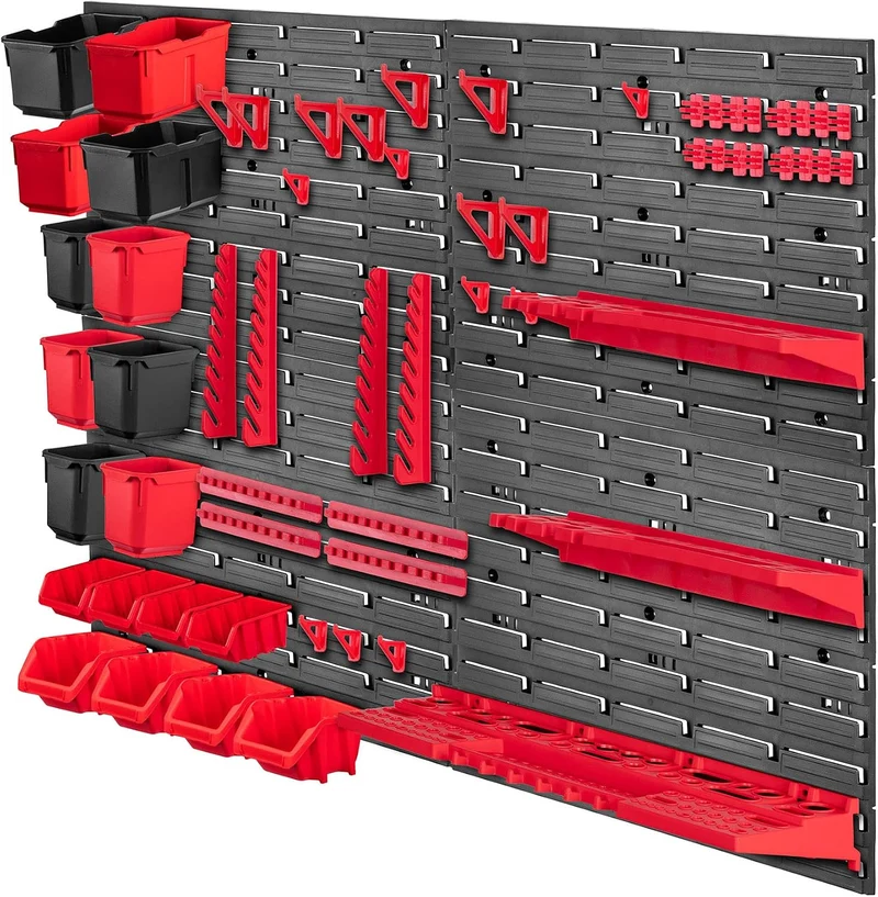 KADAX Werkstattwandregal, 116x78cm Lagersystem aus robustem Kunststoff, UV-Resistentes Werkstattrega