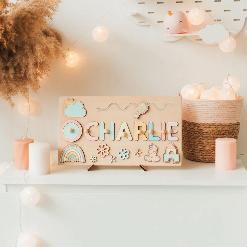 BUCHSTABENWELT – Personalisiertes Montessori Holzpuzzle Mit Namen Lernen Und Motorikförderung