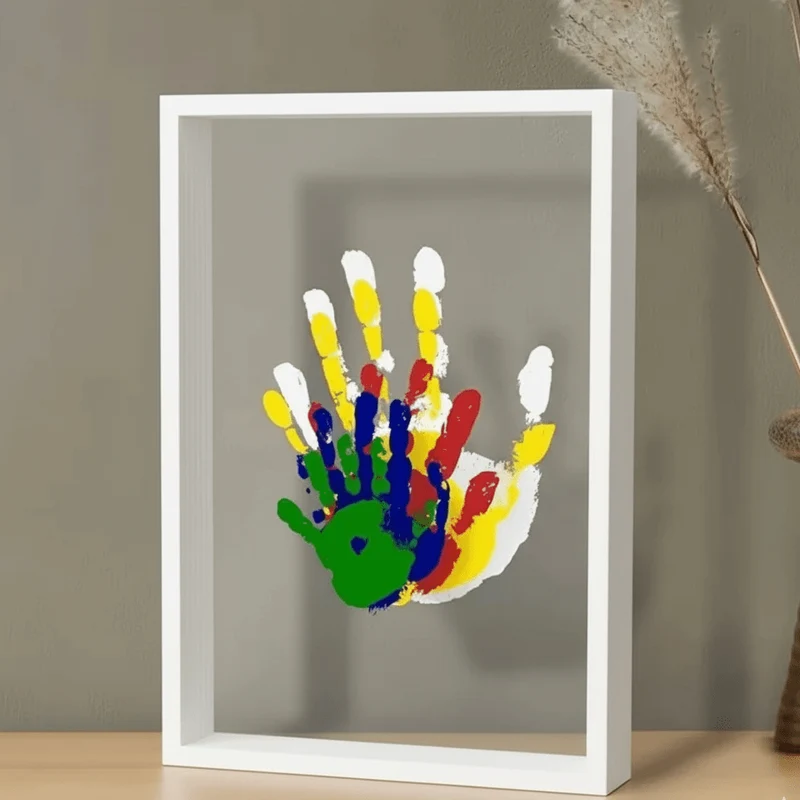 Kleine Spuren – Baby Erinnerungsrahmen Aus Holz Mit Ton Für Hand- & Fußabdrücke