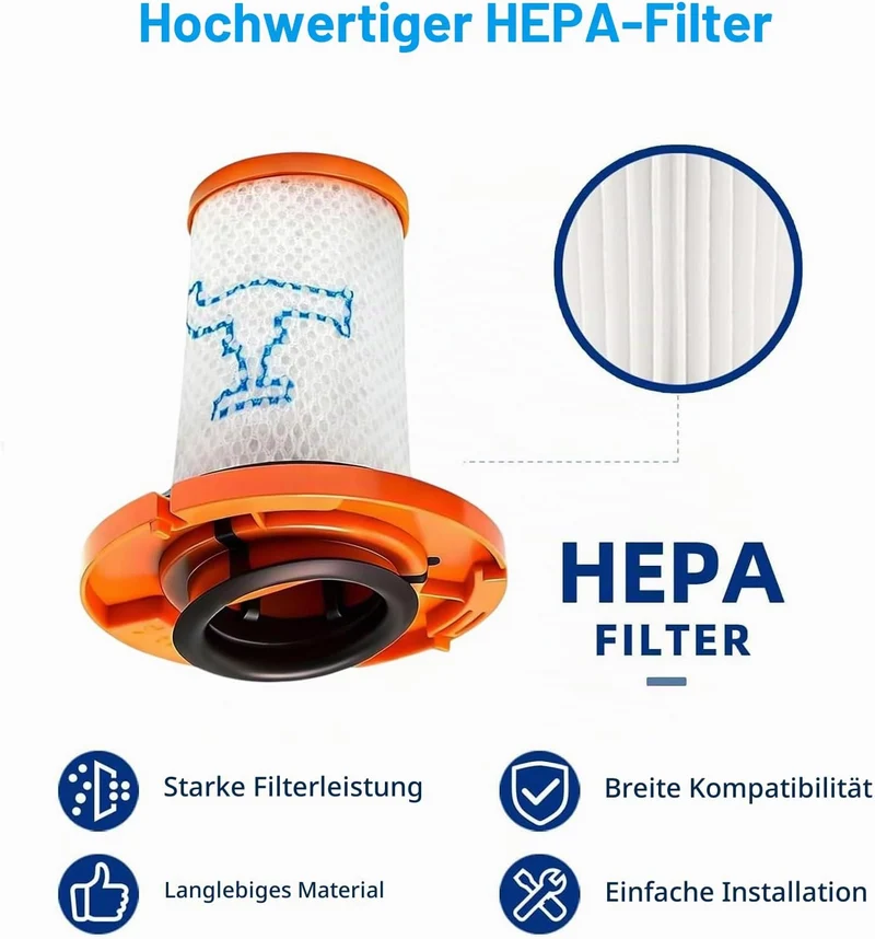 3 Stück Filter Zubehör für Rowenta X-Force Flex 13.60 RH9A36WV RH9A36 Akku Staubsauger Ersatzfilter