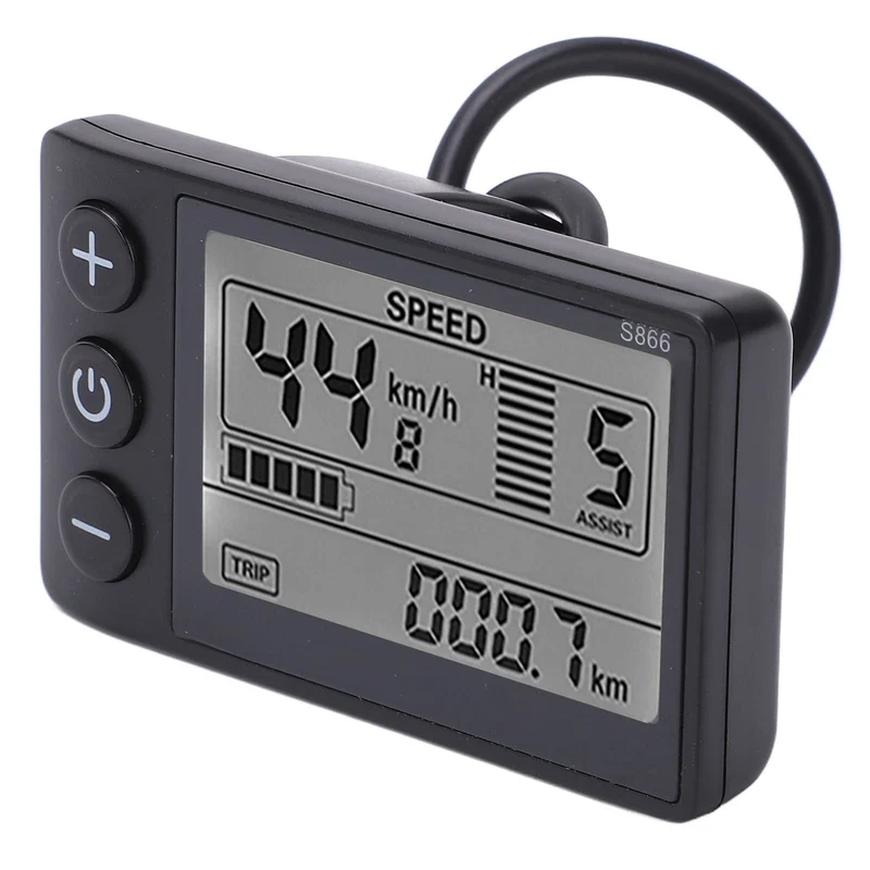 S866 Elektrofahrrad-LCD-Display-Messgerät, 24 V, 36 V, 48 V, Bedienfeld mit Stecker, Kompatibel mit