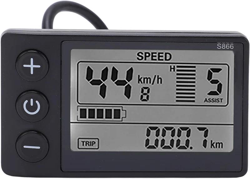 S866 Elektrofahrrad-LCD-Display-Messgerät, 24 V, 36 V, 48 V, Bedienfeld mit Stecker, Kompatibel mit