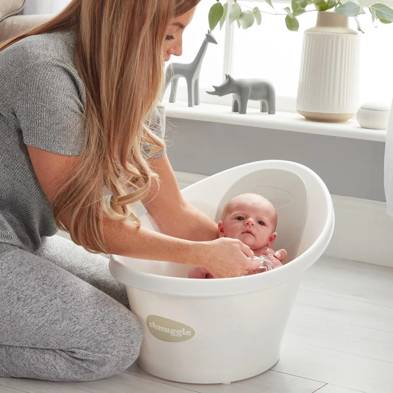 Shnuggle Babywanne für Neugeborene, integrierte Stützbeule und weiche Rückenlehne, geeignet für Neug