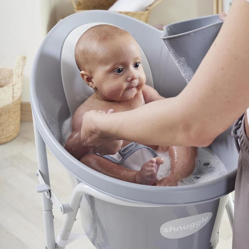 Shnuggle Babywanne für Neugeborene, integrierte Stützbeule und weiche Rückenlehne, geeignet für Neug