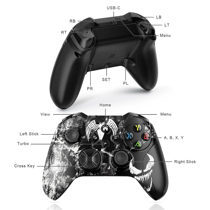 Lapezei Wireless Controller für Xbox Series S/X, Xbox One/PC, Bluetooth mit Back Paddles, Schulterta