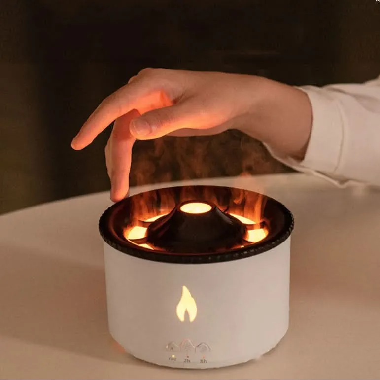 FLAMEAURA – Stilvoller Aroma-Diffusor & Luftbefeuchter mit Echtflammen-Effekt
