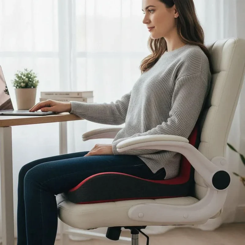 SPINERELAX – Ergonomisches Gedächtnis-Schaum-Sitzkissen Für Rücken- & Steißbein-Entlastung