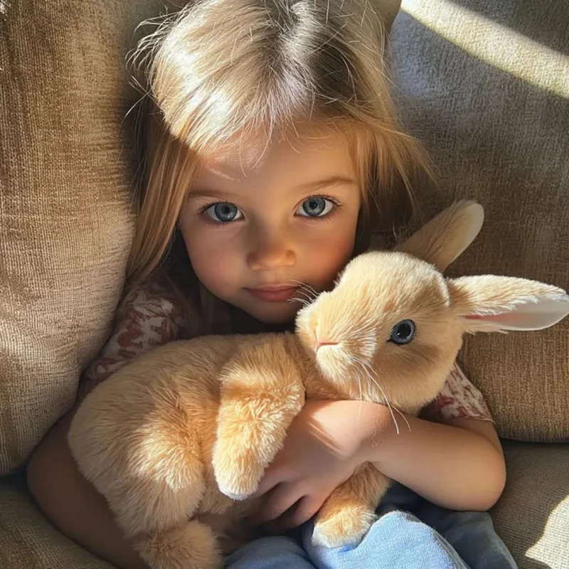 HopiFluff Animierter Hase | Realistisch Hüpfendes Plüschkaninchen Für Kinder