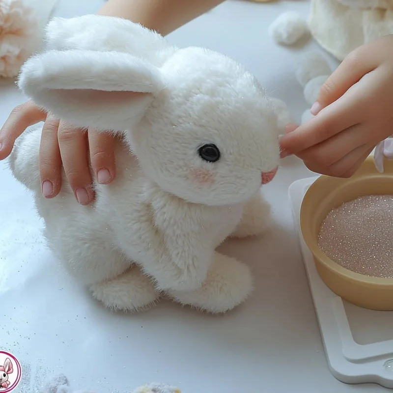 HopiFluff Animierter Hase | Realistisch Hüpfendes Plüschkaninchen Für Kinder