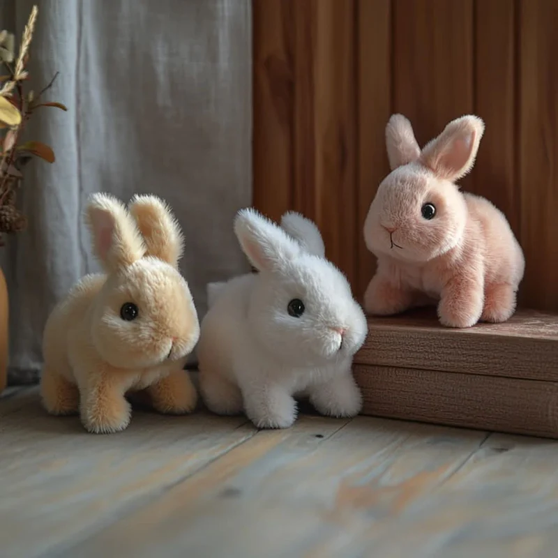 HopiFluff Animierter Hase | Realistisch Hüpfendes Plüschkaninchen Für Kinder