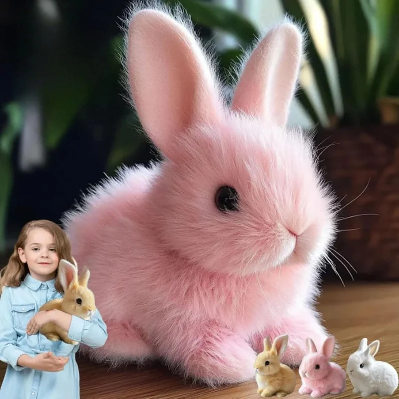 HopiFluff Animierter Hase | Realistisch Hüpfendes Plüschkaninchen Für Kinder