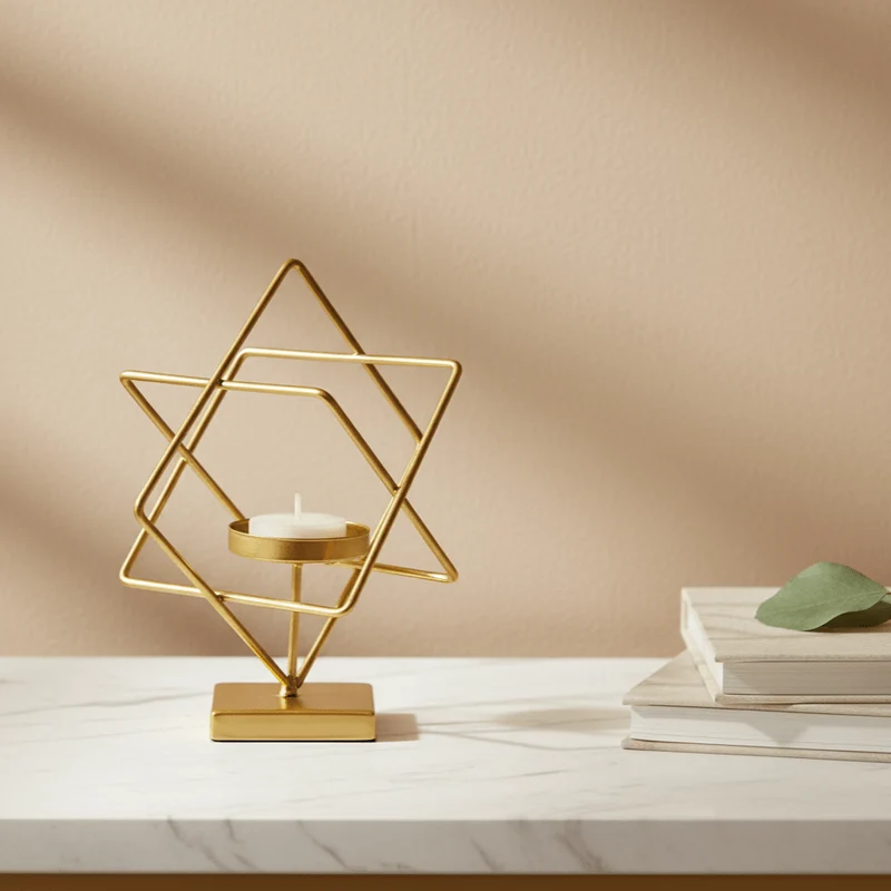 Solaria GoldLume Kerzenhalter-Satz | Elegante Goldene Metall-Kerzenständer Für Wohn- Und Esstischdekoration