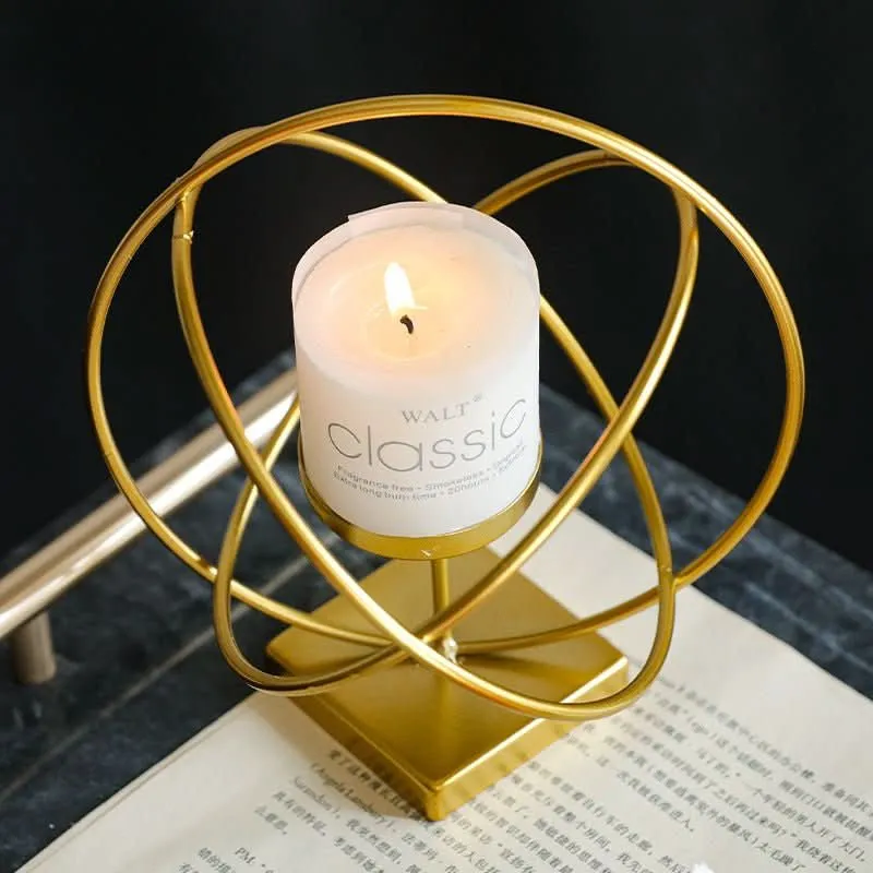 Solaria GoldLume Kerzenhalter-Satz | Elegante Goldene Metall-Kerzenständer Für Wohn- Und Esstischdekoration