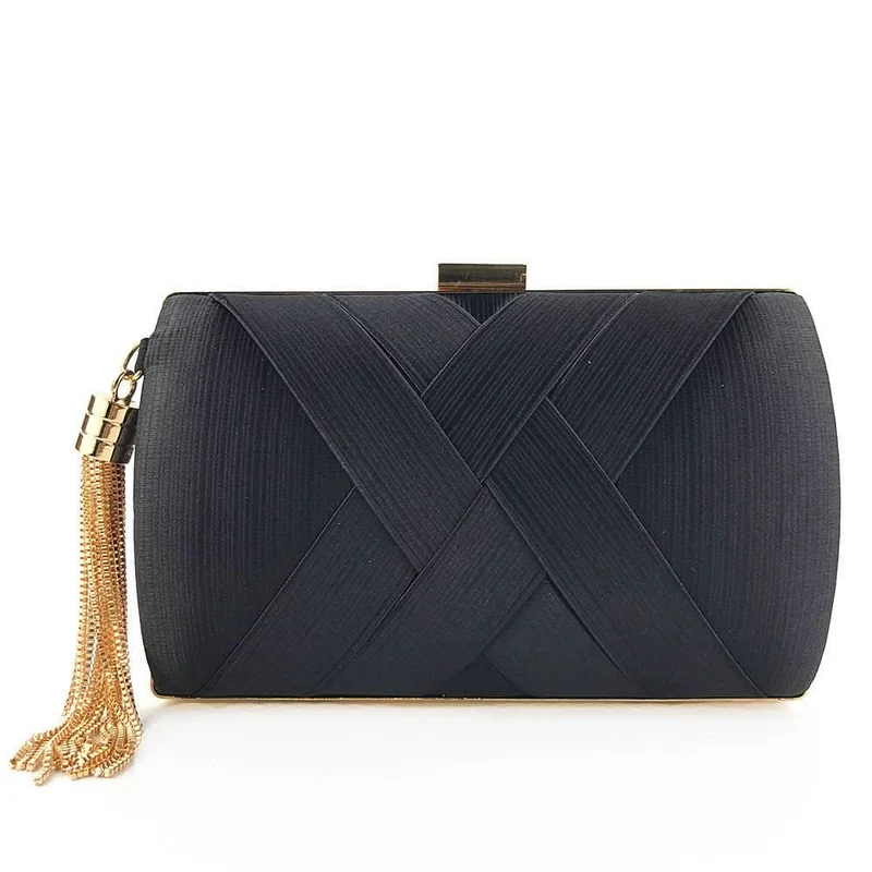 Luminara ÉtoileClutch Luxuriöse Satin-Abendtasche | Elegante Quasten-Clutch Hochzeiten Galas