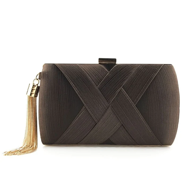 Luminara ÉtoileClutch Luxuriöse Satin-Abendtasche | Elegante Quasten-Clutch Hochzeiten Galas