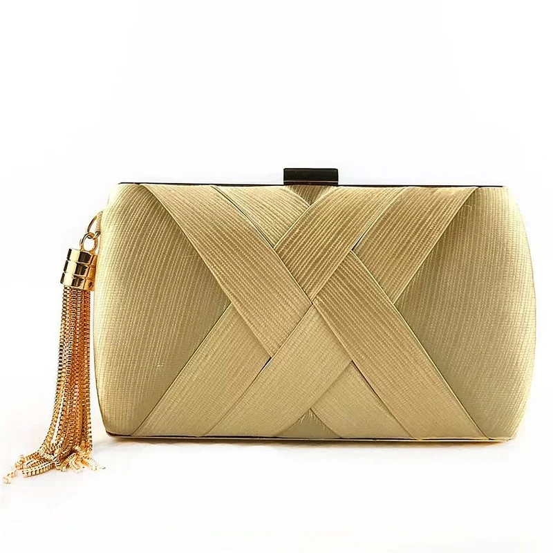 Luminara ÉtoileClutch Luxuriöse Satin-Abendtasche | Elegante Quasten-Clutch Hochzeiten Galas