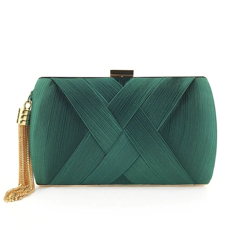 Luminara ÉtoileClutch Luxuriöse Satin-Abendtasche | Elegante Quasten-Clutch Hochzeiten Galas