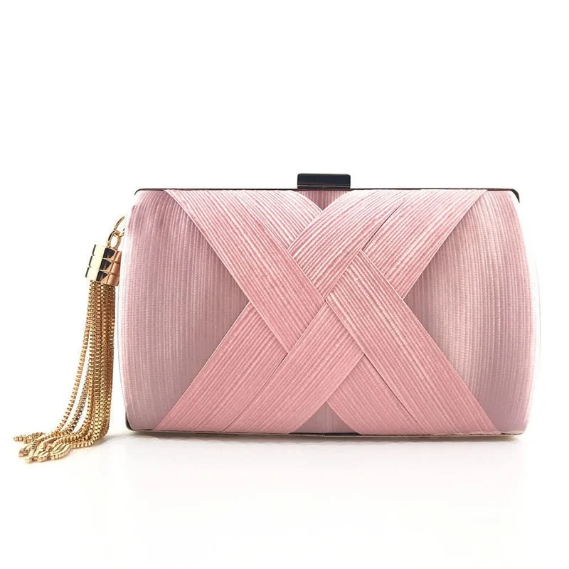 Luminara ÉtoileClutch Luxuriöse Satin-Abendtasche | Elegante Quasten-Clutch Hochzeiten Galas