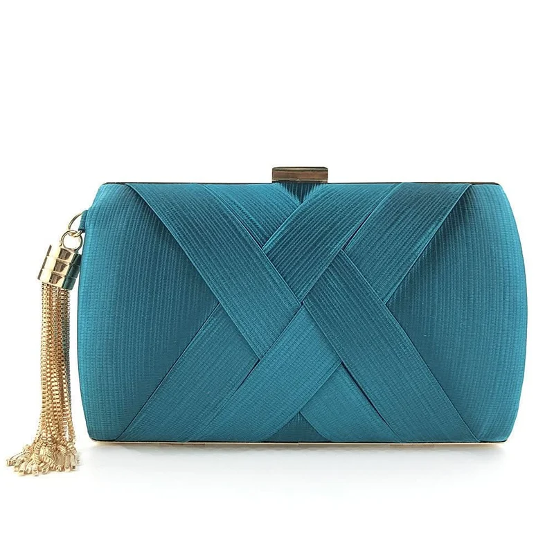Luminara ÉtoileClutch Luxuriöse Satin-Abendtasche | Elegante Quasten-Clutch Hochzeiten Galas
