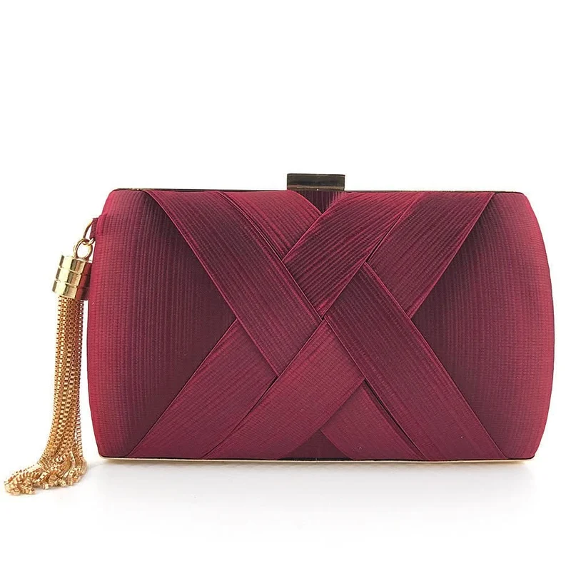 Luminara ÉtoileClutch Luxuriöse Satin-Abendtasche | Elegante Quasten-Clutch Hochzeiten Galas
