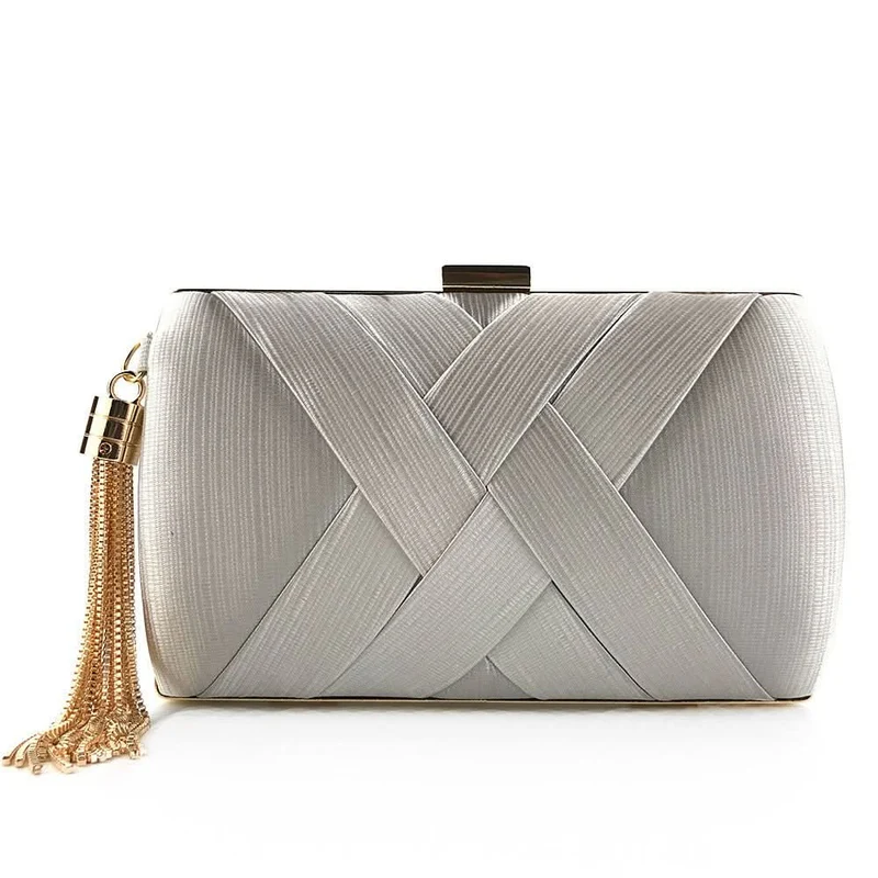 Luminara ÉtoileClutch Luxuriöse Satin-Abendtasche | Elegante Quasten-Clutch Hochzeiten Galas
