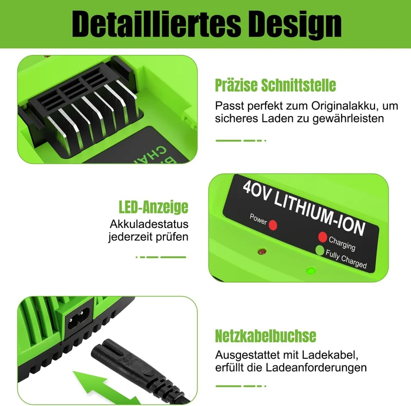 40V G40C Ladegerät für Greenworks Ladegerät 40V