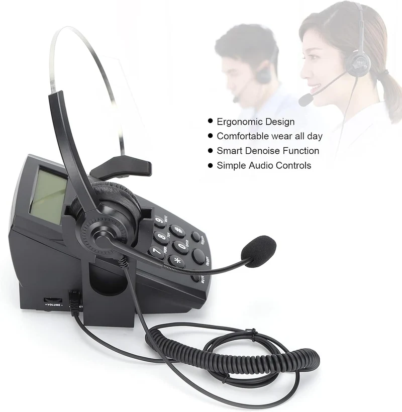Topiky Telefon-Headset, 2,5 Mm Kabelgebundener Business-Callcenter-Kopfhörer mit Freisprecheinrichtu
