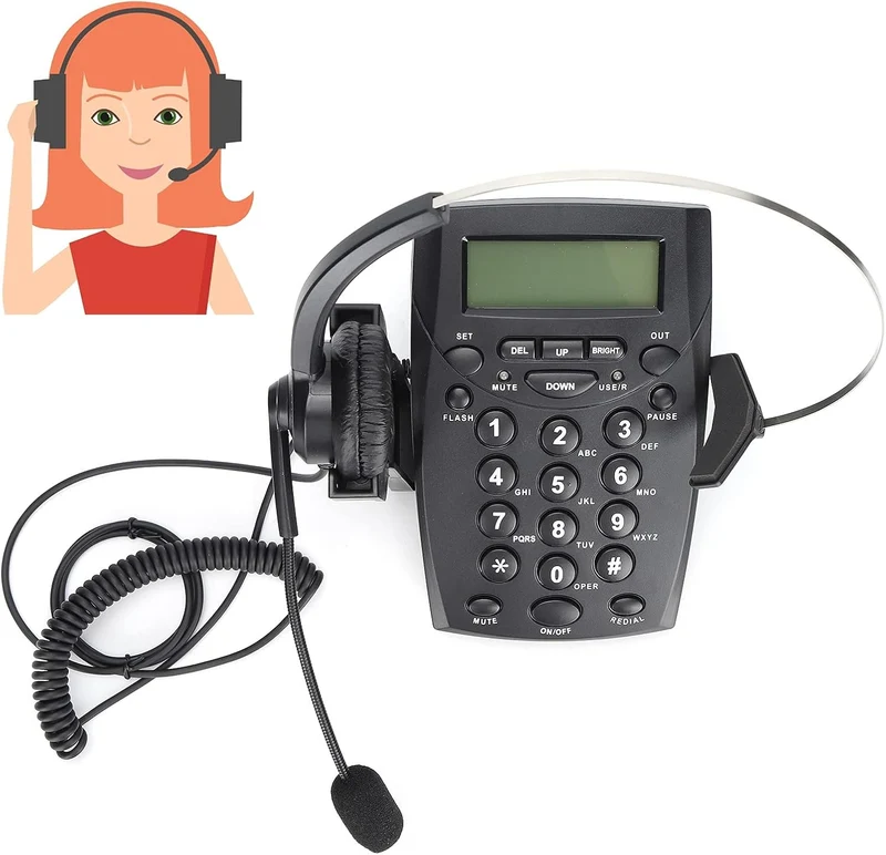 Topiky Telefon-Headset, 2,5 Mm Kabelgebundener Business-Callcenter-Kopfhörer mit Freisprecheinrichtu