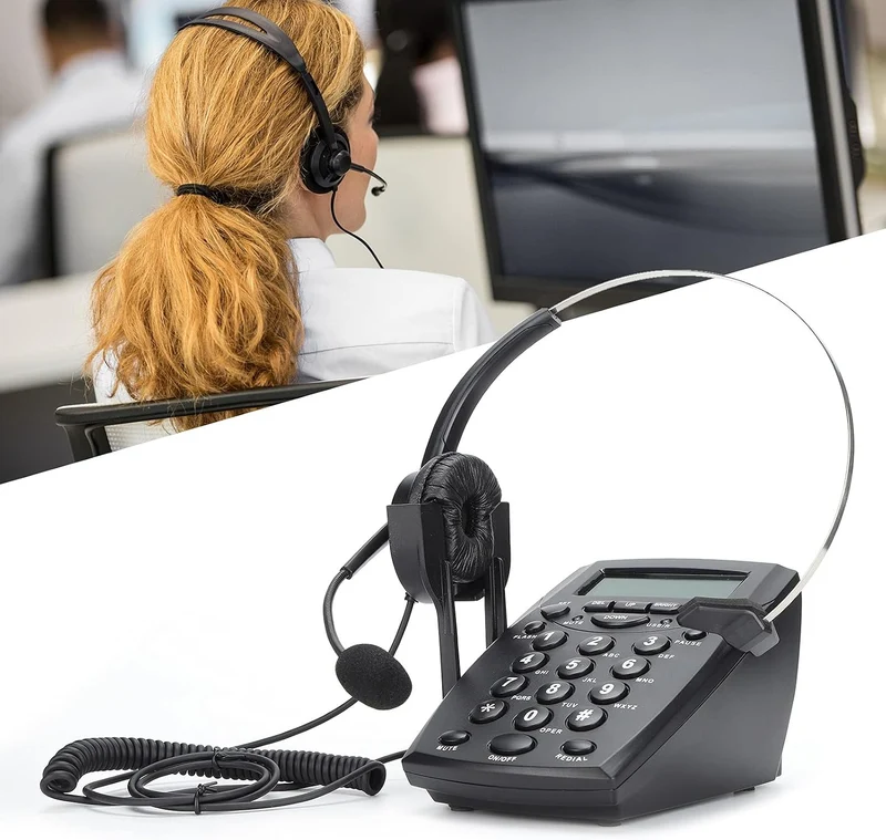 Topiky Telefon-Headset, 2,5 Mm Kabelgebundener Business-Callcenter-Kopfhörer mit Freisprecheinrichtu