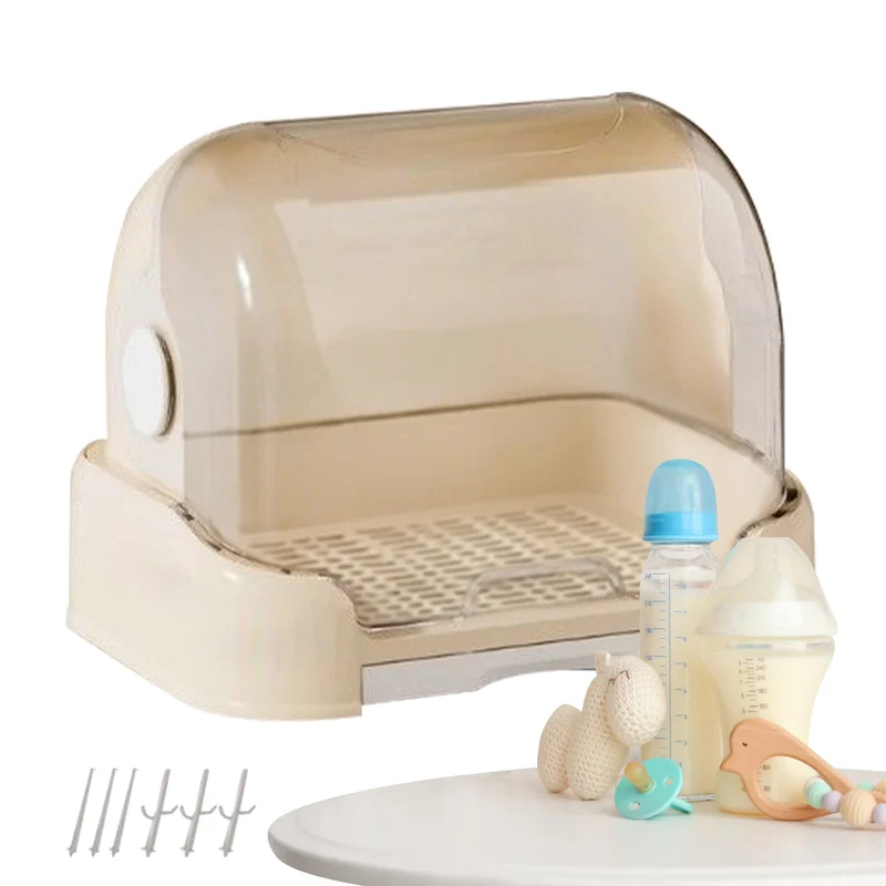Babyflaschen Organizer - Organizer Für Milchflaschen Mit Trocknungsständer Und Abdeckhaube,Staubdich