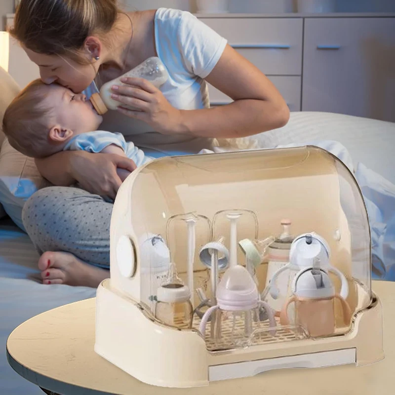 Babyflaschen Organizer - Organizer Für Milchflaschen Mit Trocknungsständer Und Abdeckhaube,Staubdich